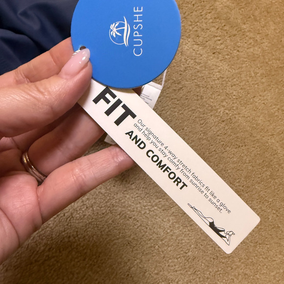 CUPSHE Navy Blue One Piece Swimsuit Size 0X NWT Tummy Control - Picture 6 of 8